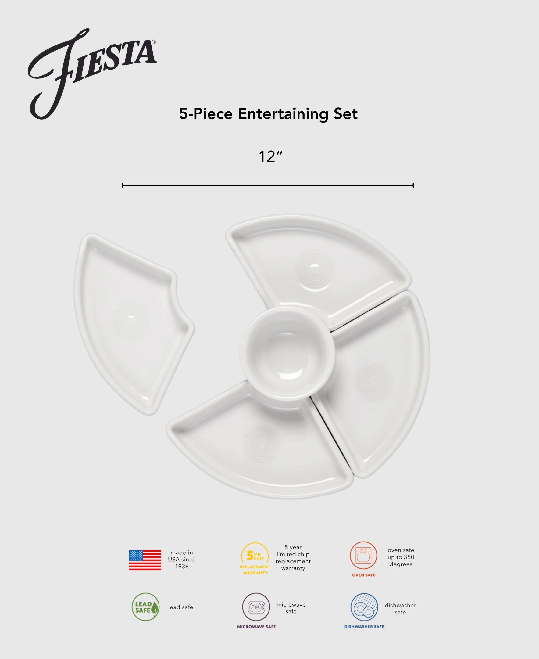Christmas Mixed Color 5-Piece Color Entertaining Set 8 1/5 Inch - Image 3