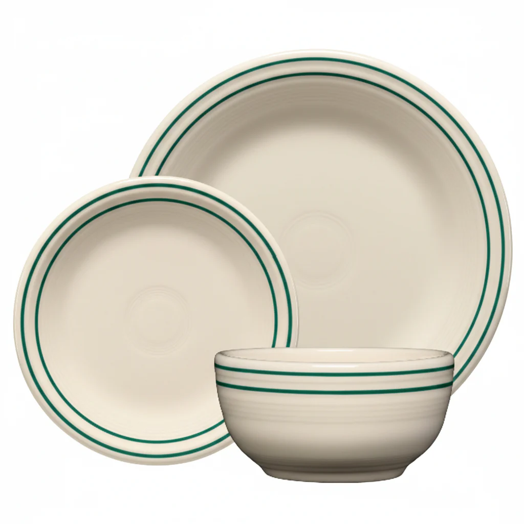 Americana Jade Band Set of 4 Classic Rim 7 1/4-Inch Salad Plates - Image 2