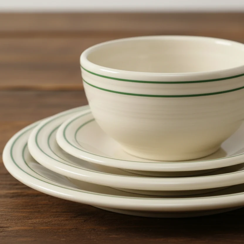 Americana Jade Band Set of 4 Classic Rim 7 1/4-Inch Salad Plates - Image 3