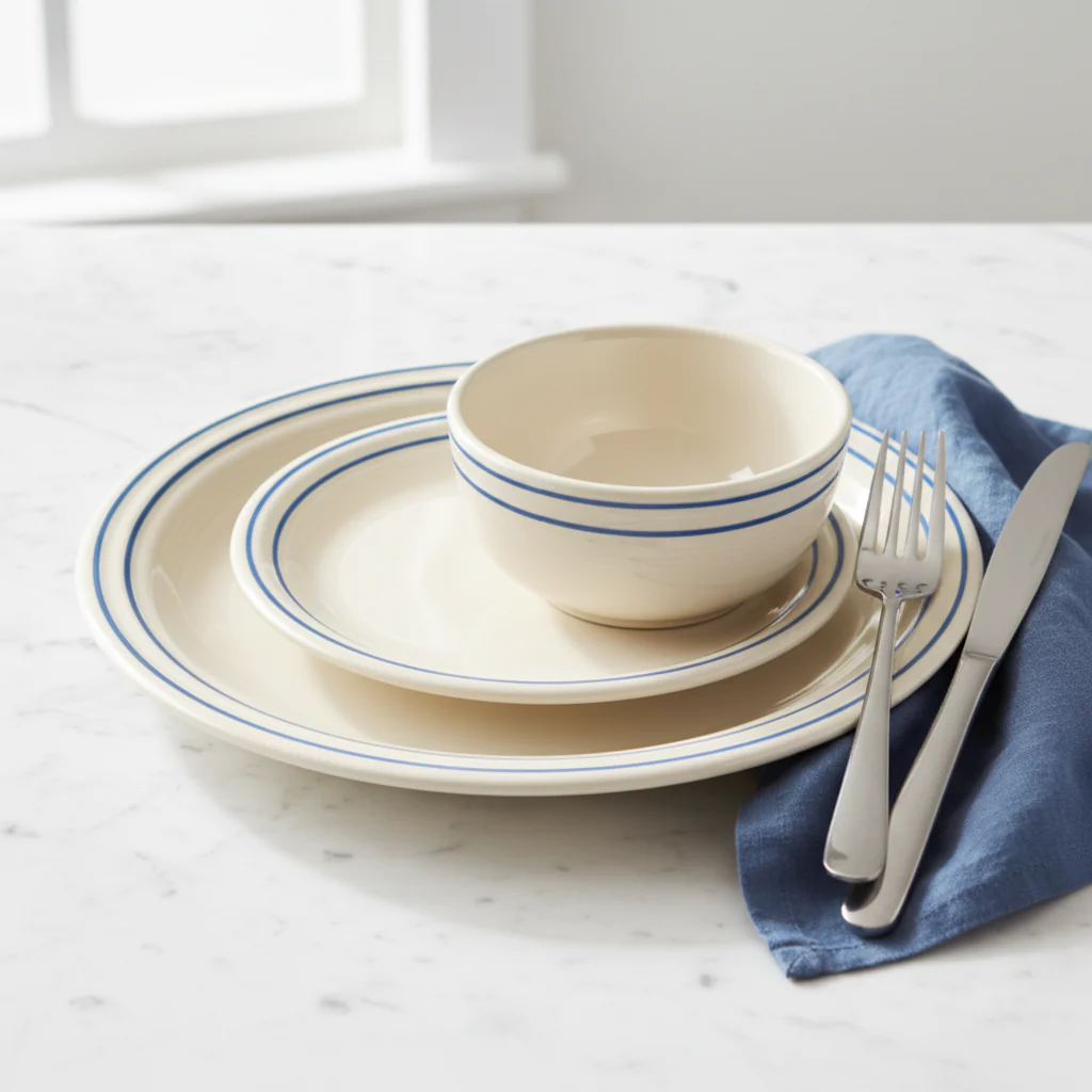 Americana Lapis Band Classic Bistro 3-Piece Place Setting, Service For 1 - Image 2