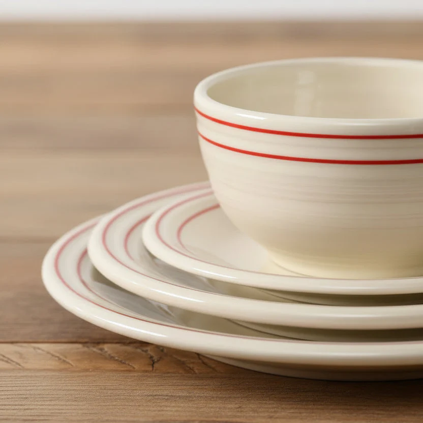 Americana Scarlet Band Classic Bistro 3-Piece Place Setting, Service For 1 - Image 3