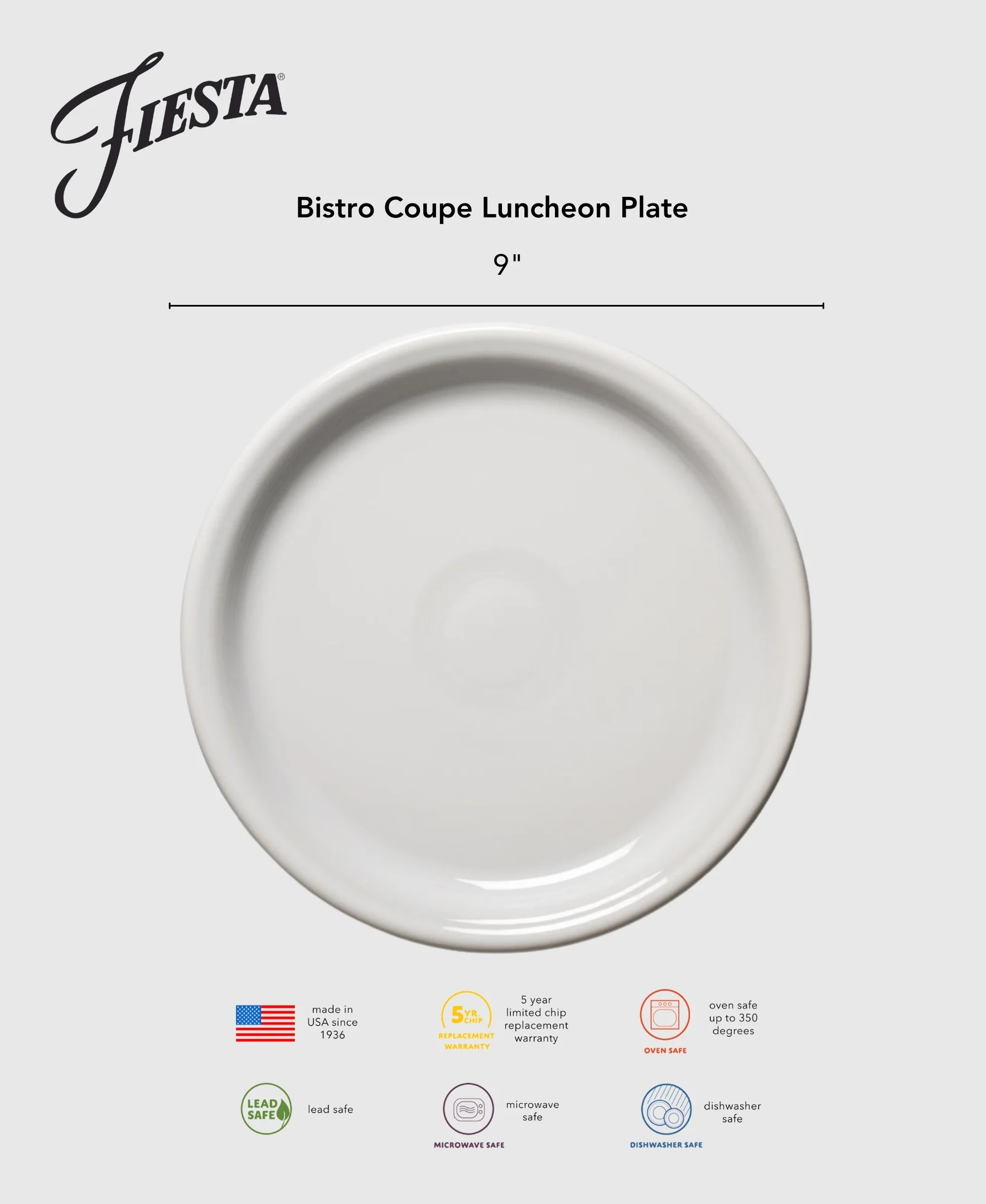 Bistro Coupe 9 Inch Luncheon Plate - Image 3