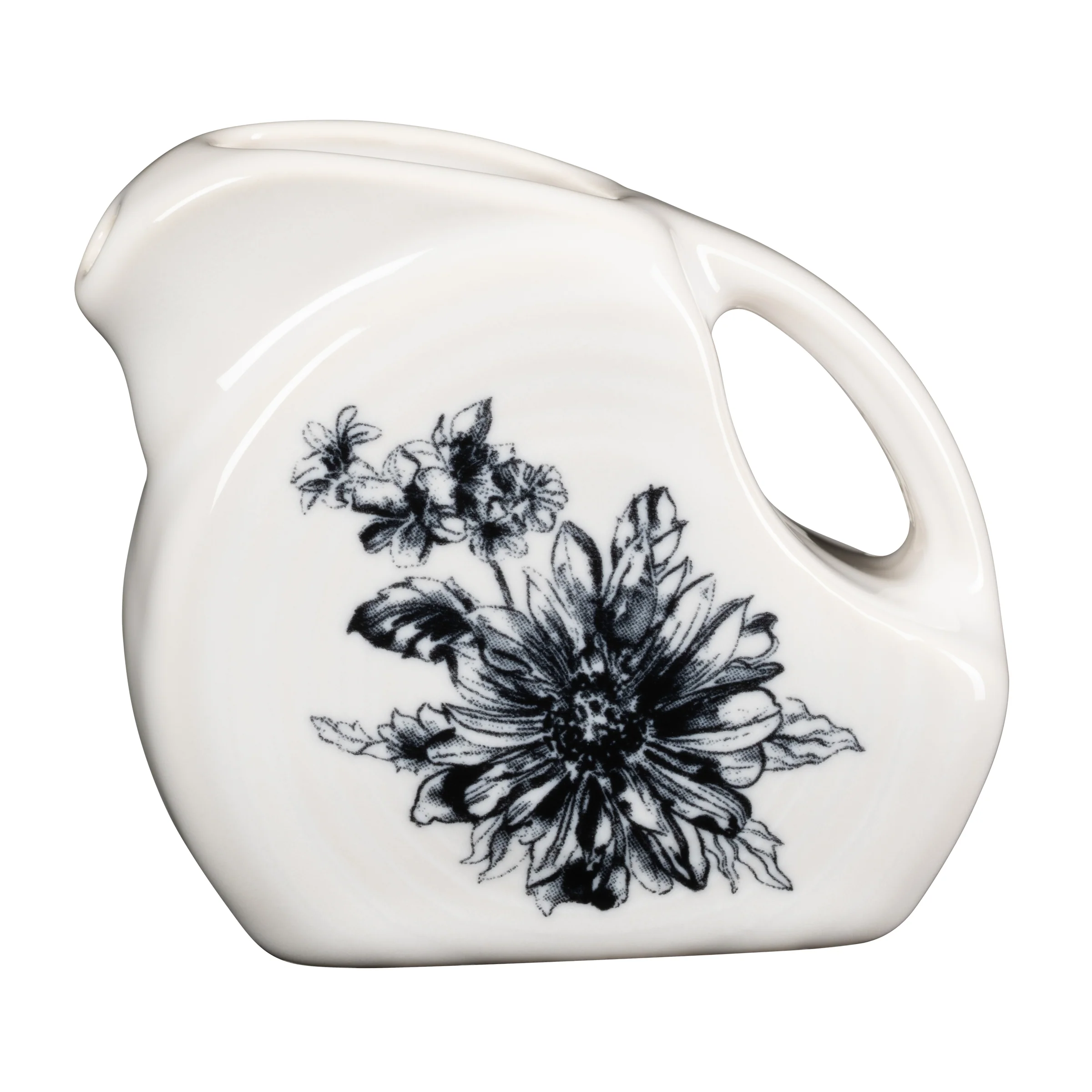 Botanical Floral Black 5 OZ Mini Disk Pitcher