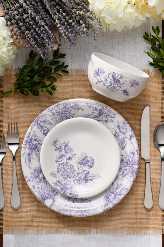 Botanical Floral Lavender Classic Rim 10 1/2 Inch Dinner Plate - Image 2
