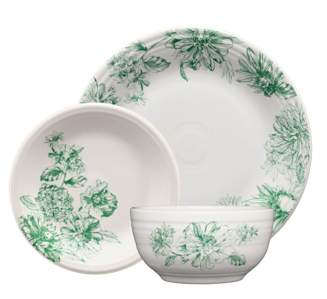Botanical Floral Jade Bistro Coupe 5 1/2 Inch Cereal Bowl 22 OZ - Image 2
