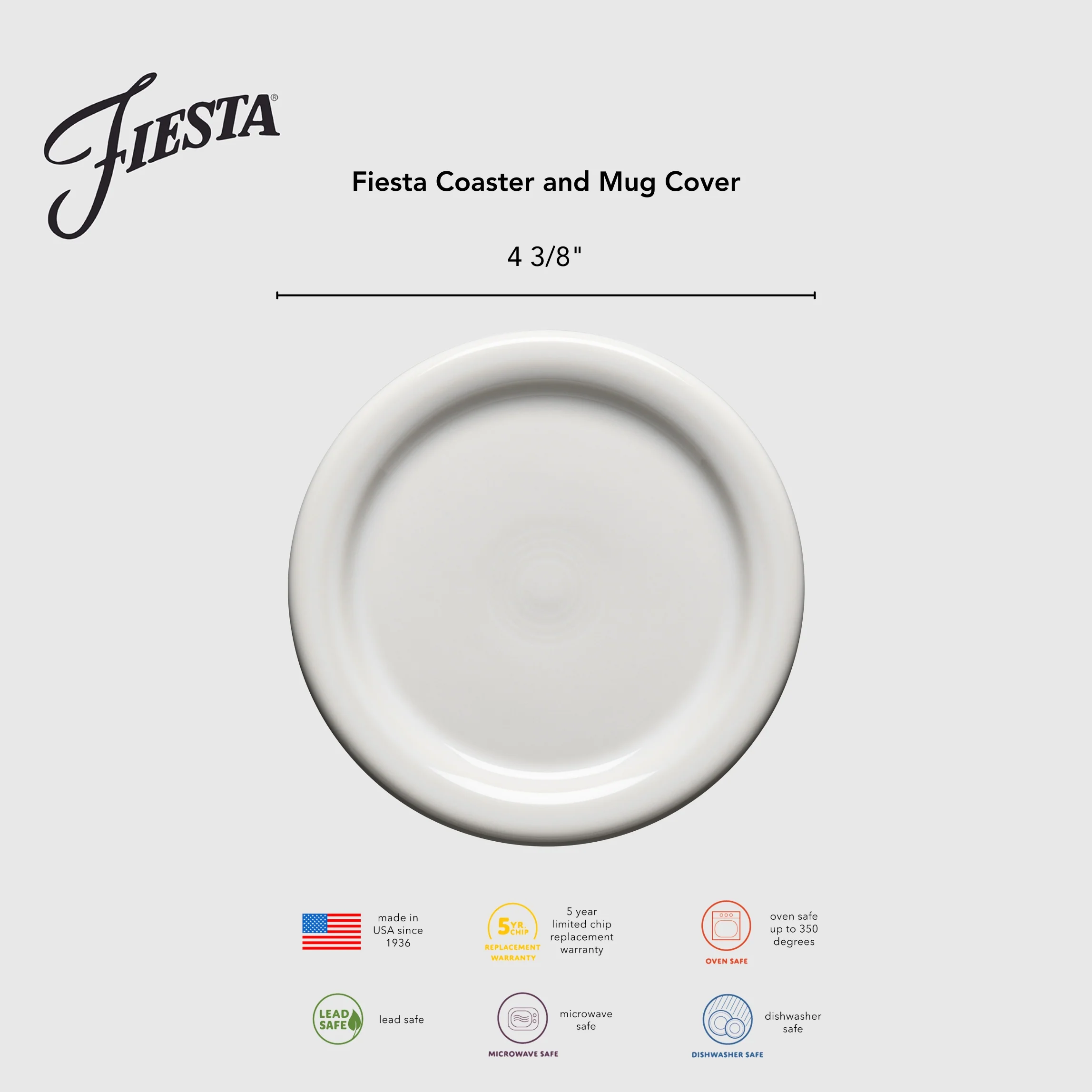 Fiesta 4 3/8 Inch Coaster and Mug Cover - Image 3