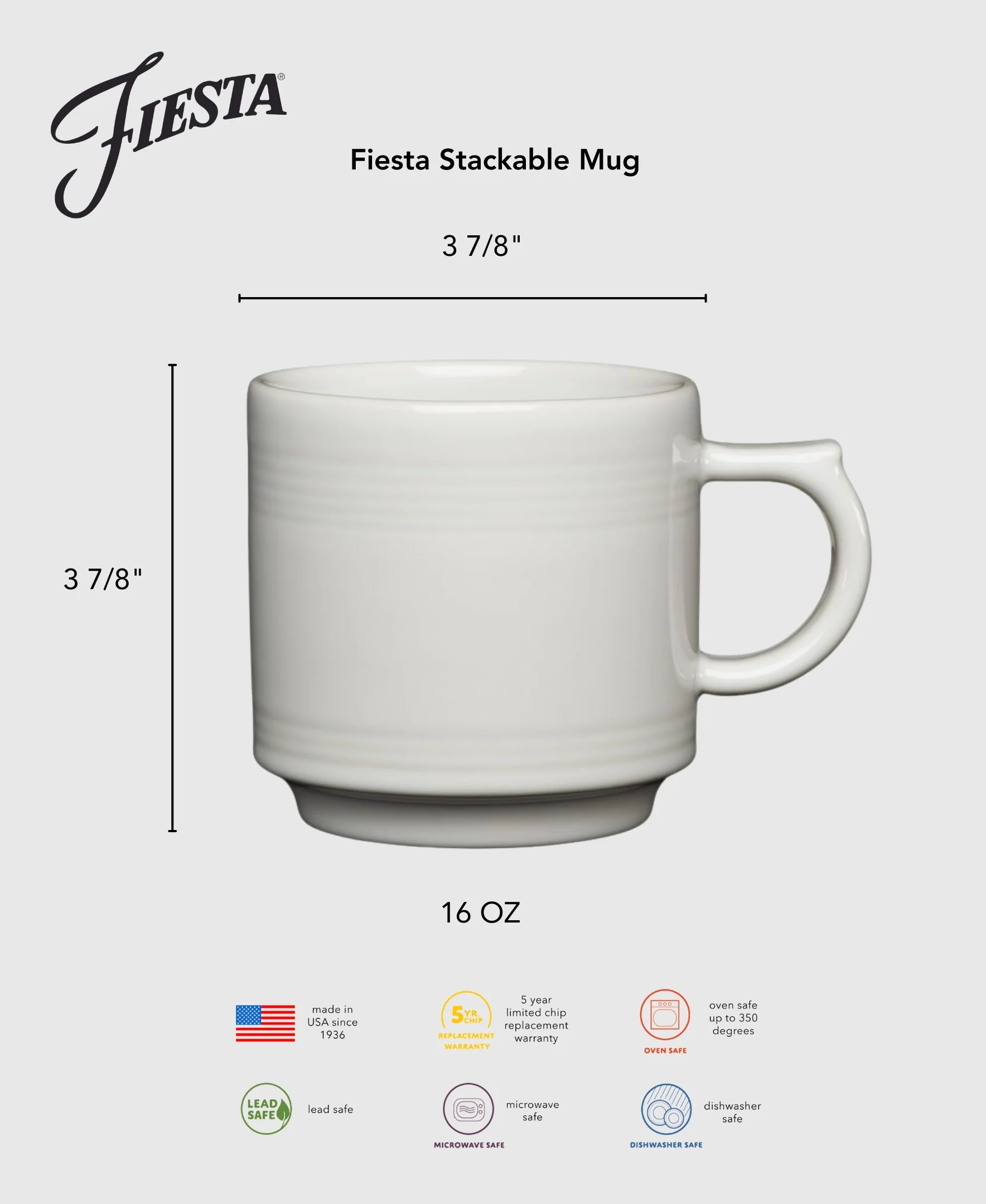 Sky 16 OZ Set of 4 Stackable Mug Set - Image 2