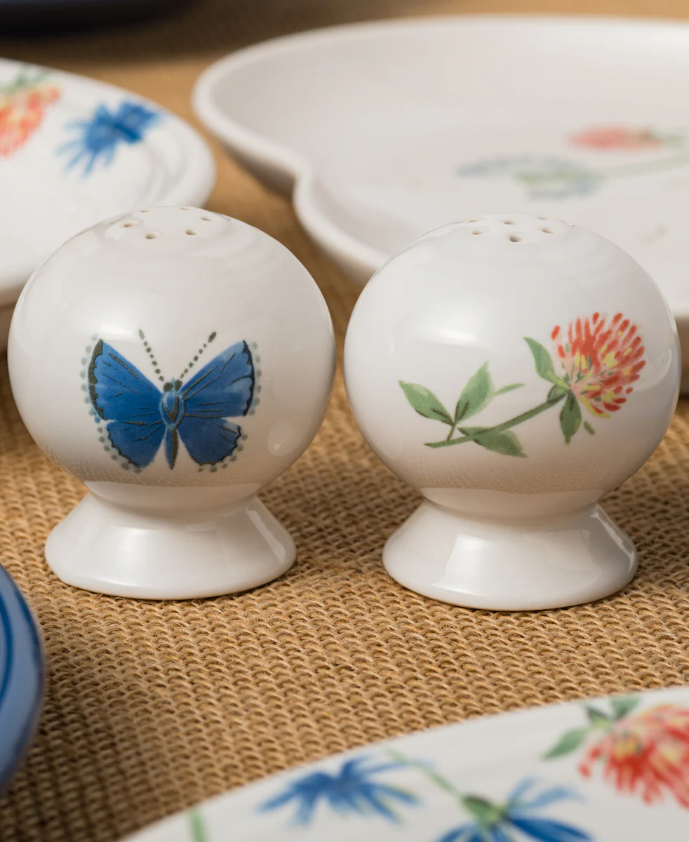 Retired Breezy Floral 2 5/8 Inch Salt and Pepper Shaker Set - Image 2