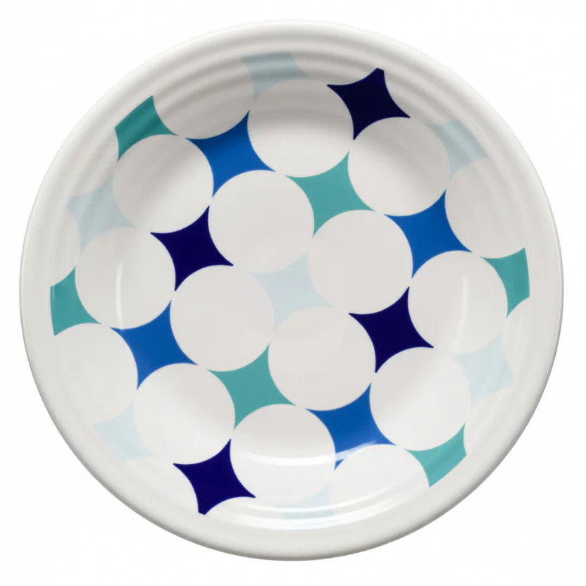 Fiesta Coastal Blues Kaleido Circles Classic Rim 9 Inch Luncheon Plate