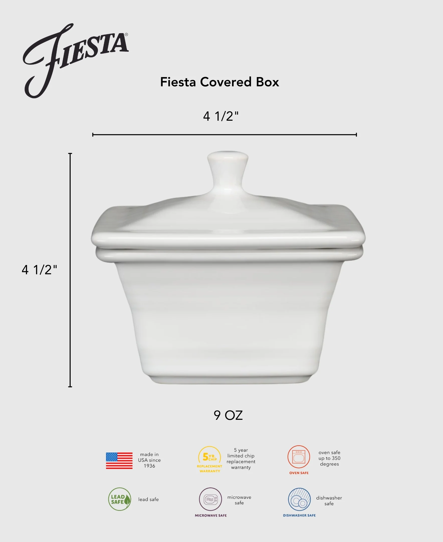 Retired Fiesta Covered Box 4 5/8 Inch x 3 3/4 Inch - Image 3