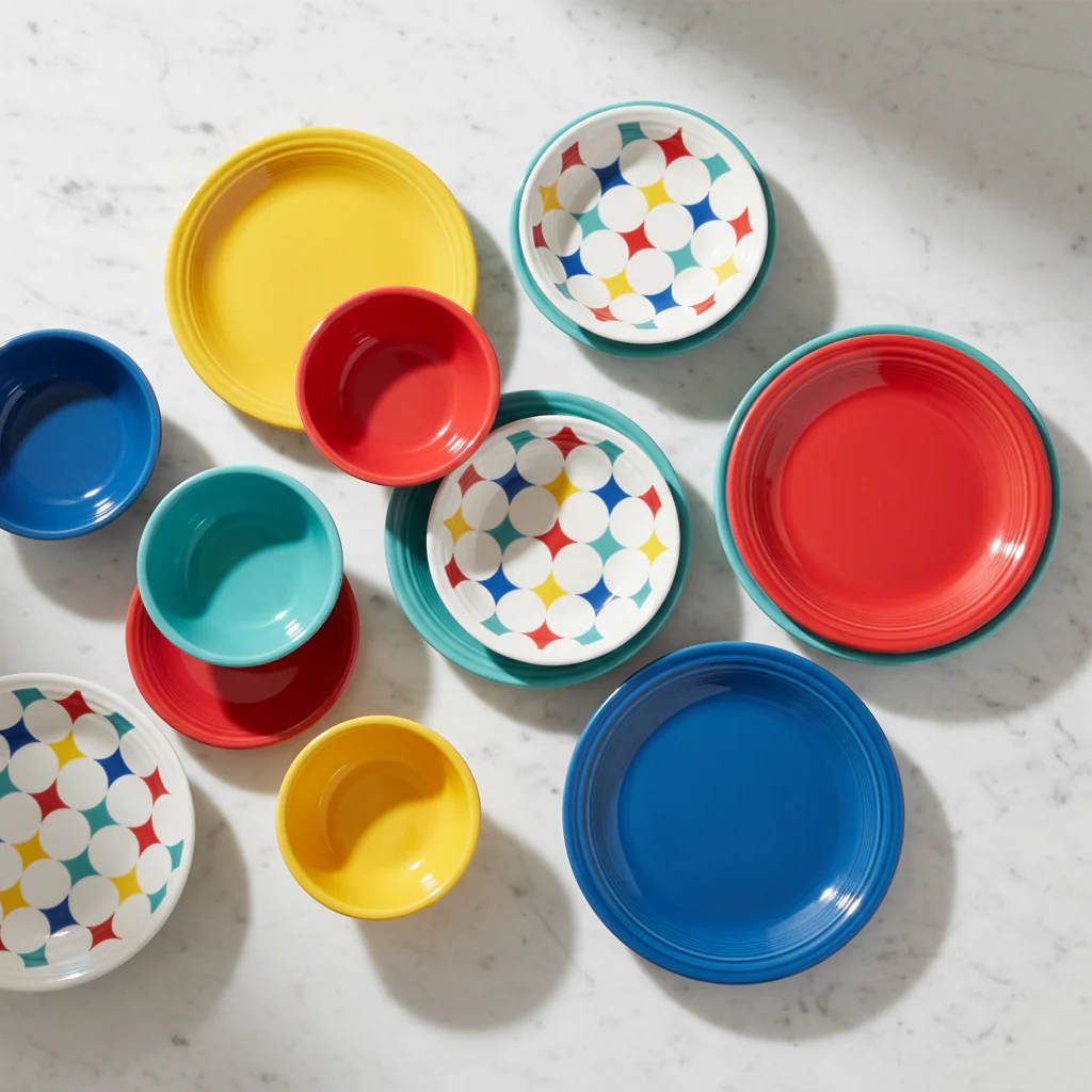 Fiesta Vibrant Kaleido Circles Classic Rim 9 Inch Luncheon Plate - Image 2