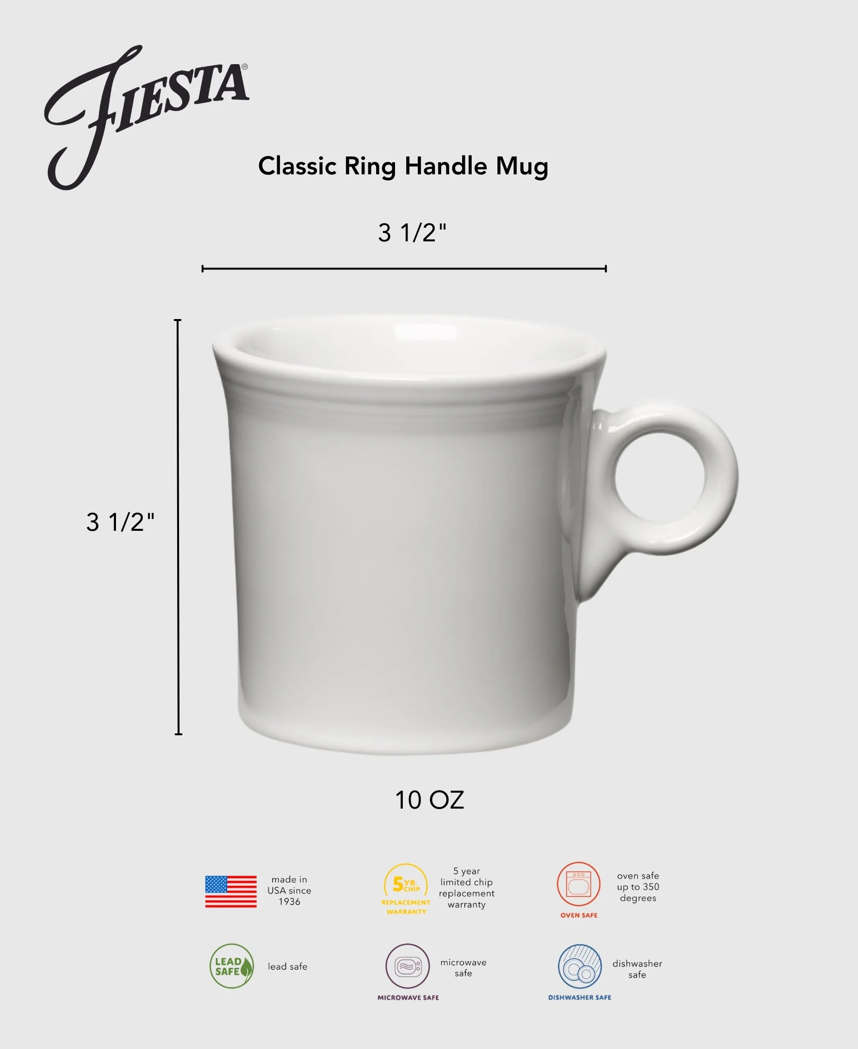 Classic Ring Handle 10 1/4 OZ Mug - Image 2