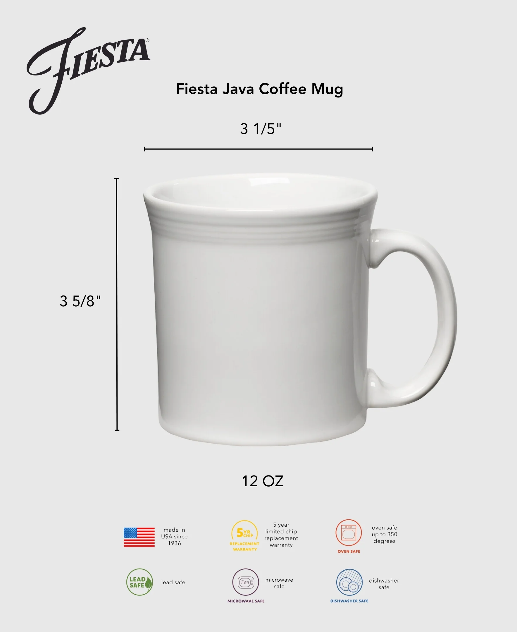 Fiesta 12 OZ Java Coffee Mug - Image 3