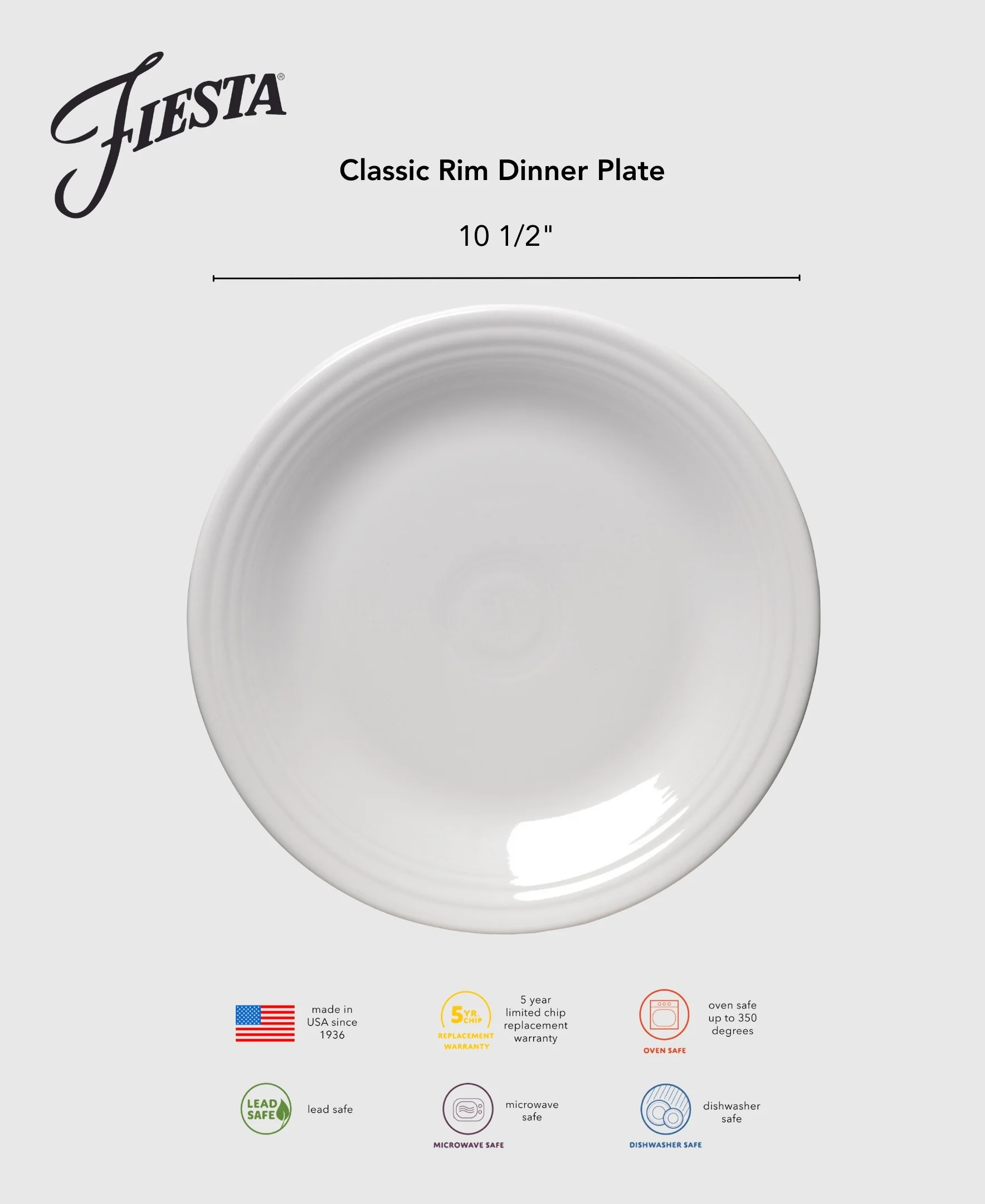 Lavender Classic Rim 10 1/2 Inch Dinner Plate - Image 2