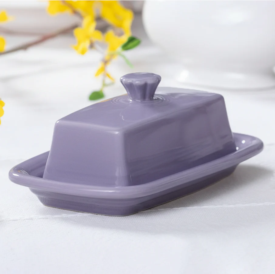 Lavender Extra Large Covered Butter Dish 8 1/8 Inch x 5 1/8 Inch - Image 2