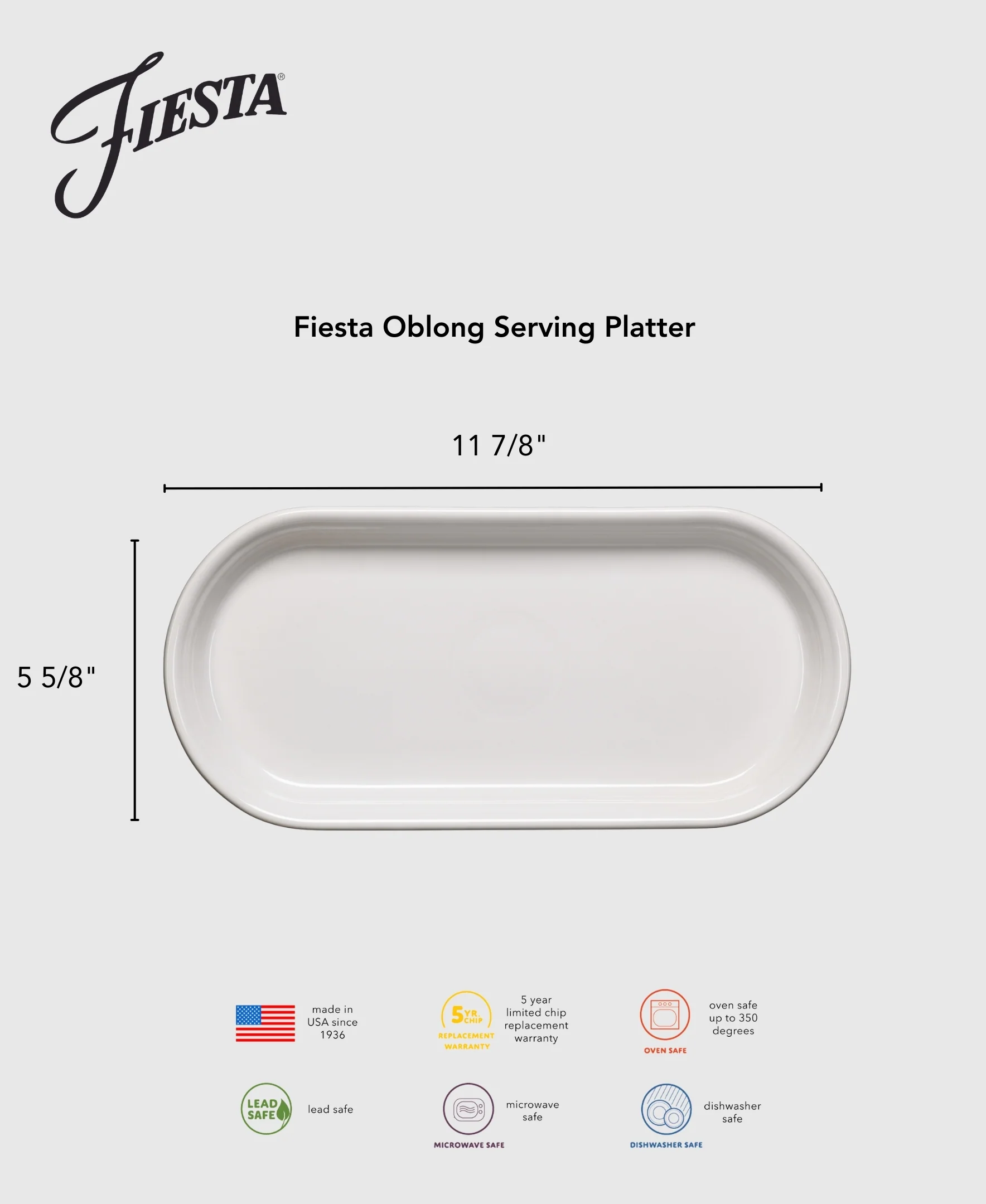 Lavender 11 7/8 Inch Oblong Serving Platter - Image 3