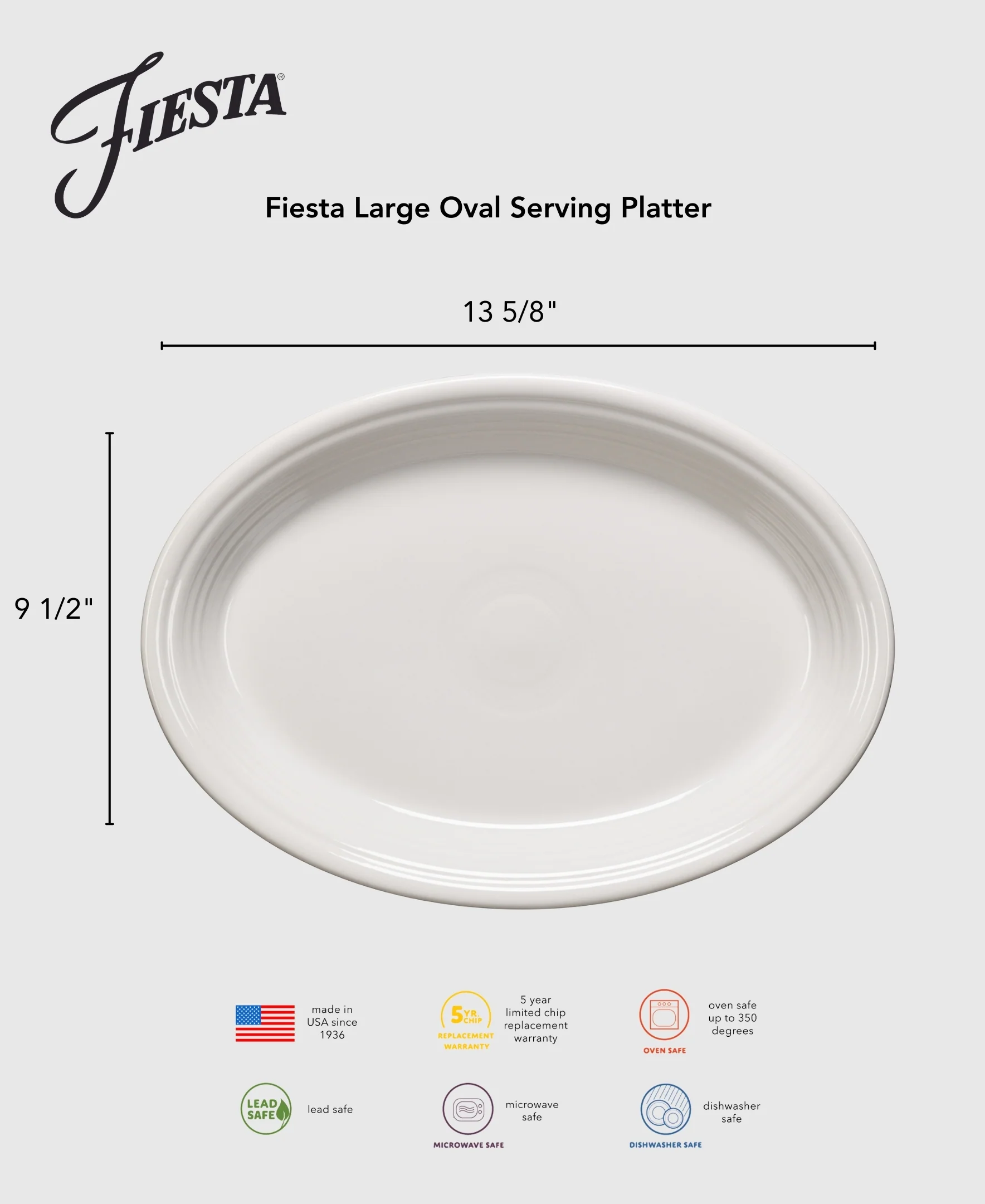 Lavender 13 5/8 Inch Large Oval Serving Platter - Image 4