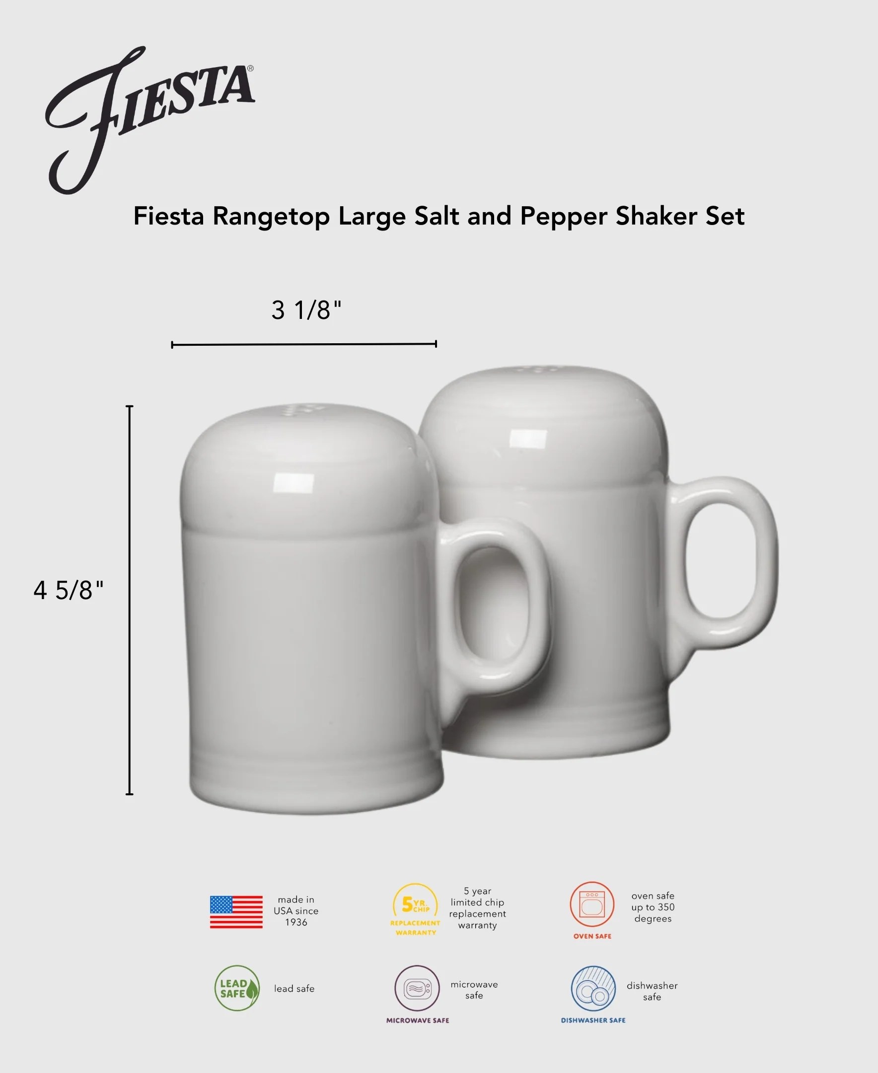 Lavender 4 5/8 Inch Rangetop Large Salt and Pepper Shaker Set - Image 3