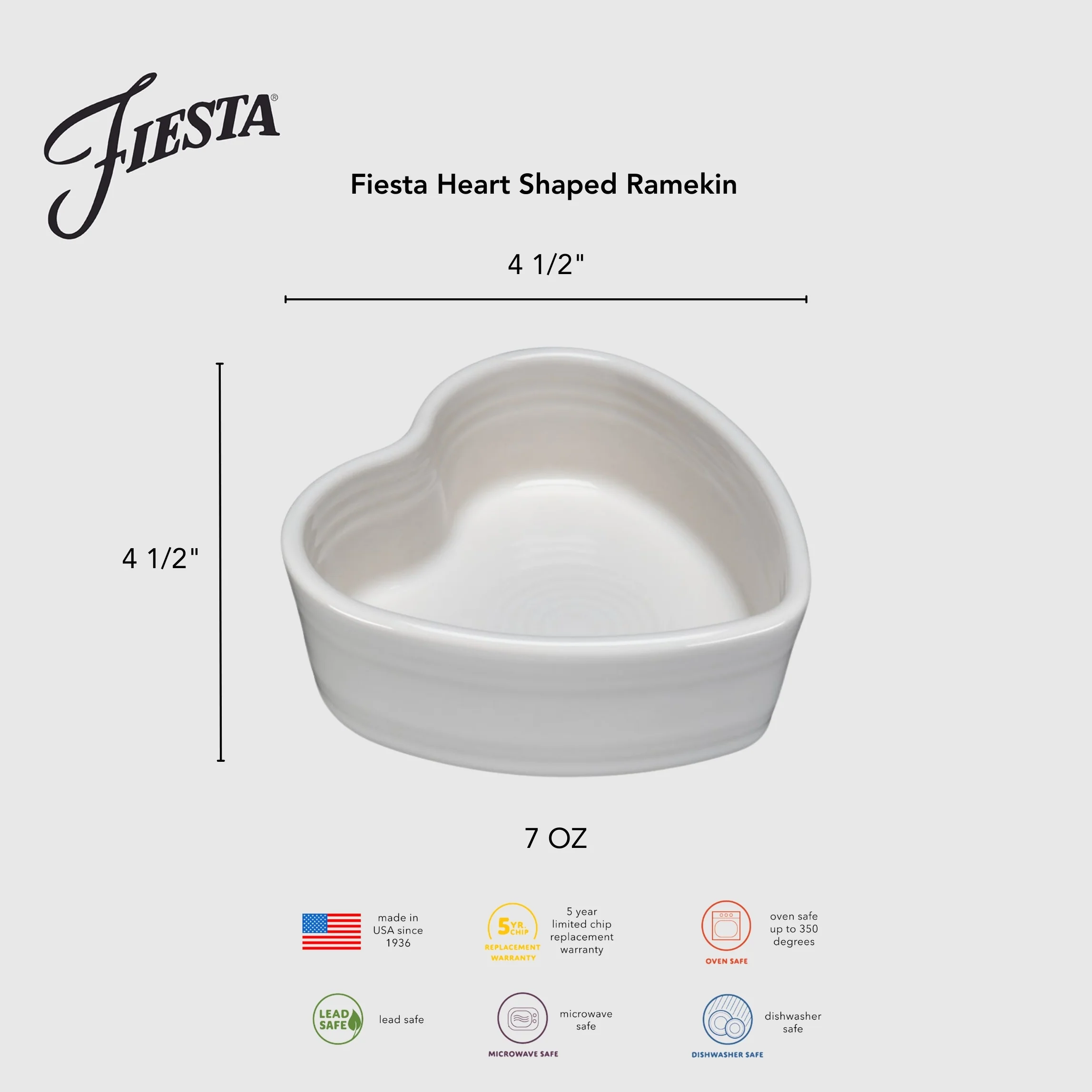 Lavender 7 OZ Heart Shaped Ramekin 4 1/2 Inch - Image 3