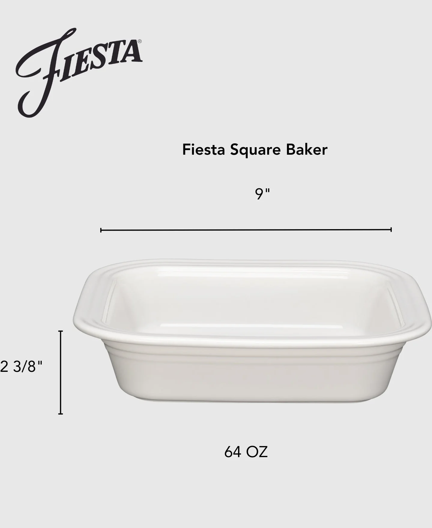 Fiesta Square 9x9 Inch Baker 2 Quart - Image 5