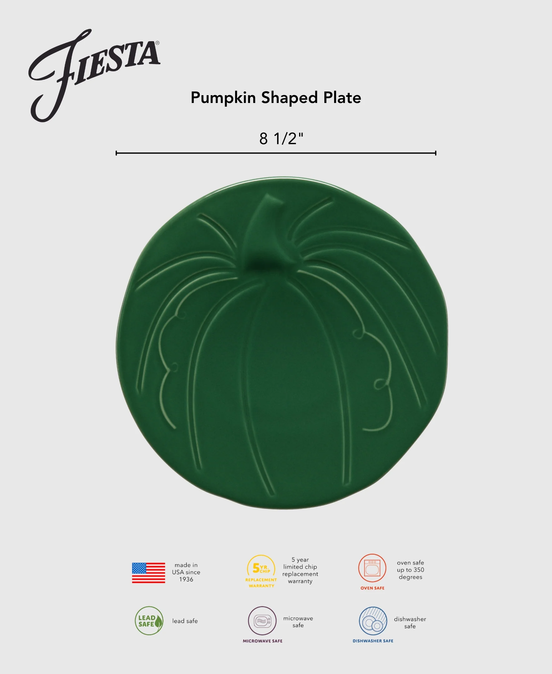 Pumpkin Shaped Plate 8 1/2 Inch - Image 2