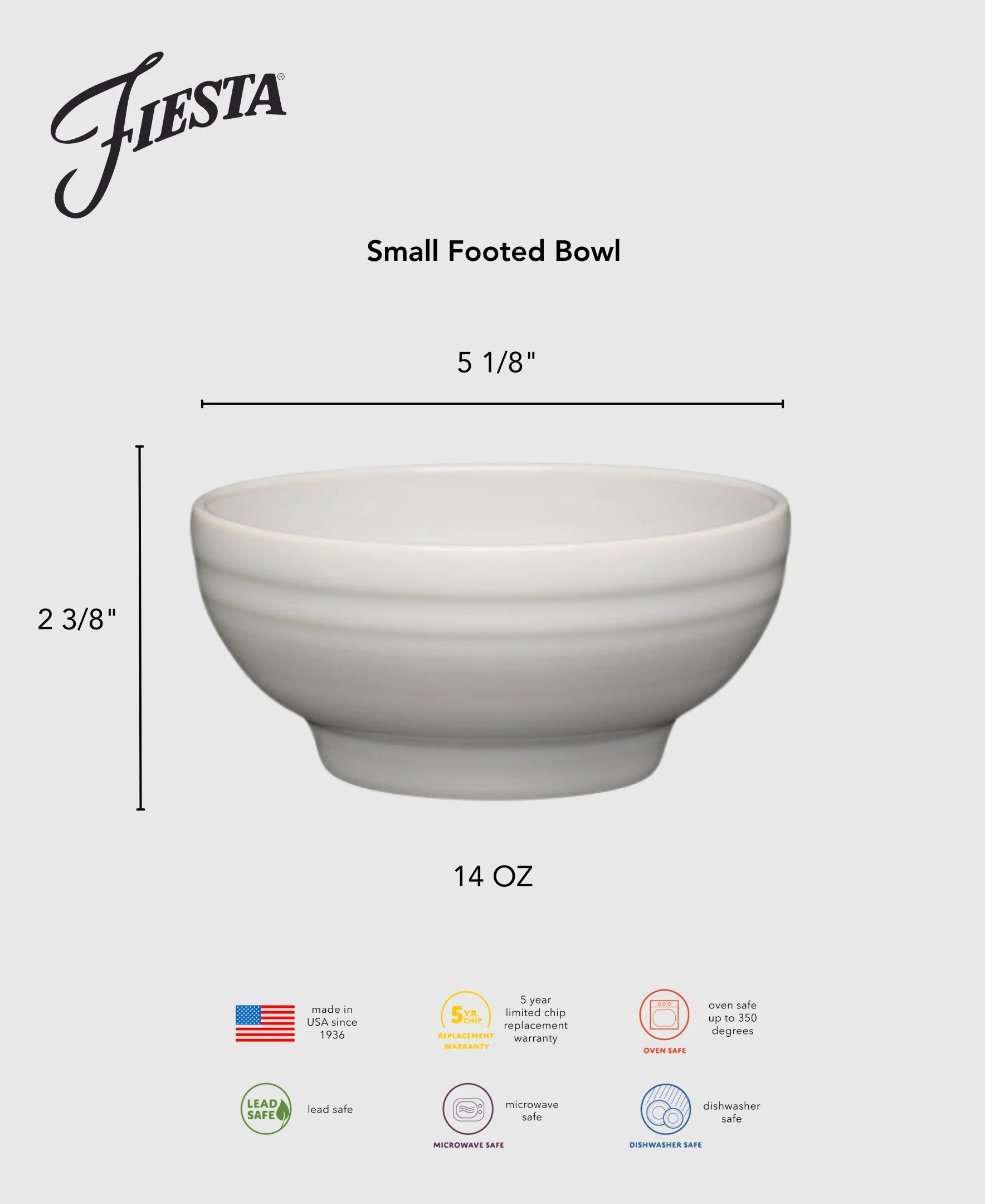 Retired Small 5 1/8 Inch Footed Bowl 14 OZ - Image 3